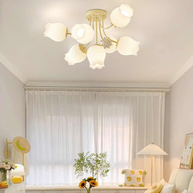 Nordic Led Latest Style Bedroom Creative Flower Ceiling Light Modern Creative Living Room E27 Bulb Ceiling Light Pendant Light