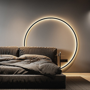 Modern Decor LED Wall Lamp For Bedroom Living Room Home Nordic Design Round Ring Indoor With USB Plug Wall Sconce Light Fixture