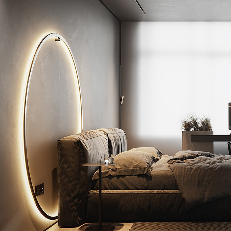 Modern Decor LED Wall Lamp For Bedroom Living Room Home Nordic Design Round Ring Indoor With USB Plug Wall Sconce Light Fixture