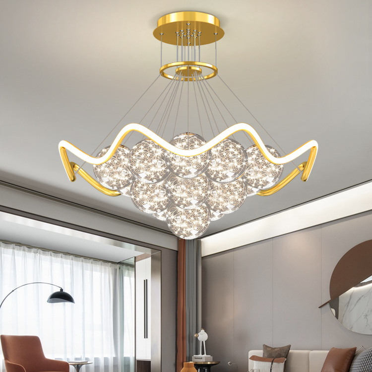 New LED Chandelier Lustre Living Room Bedroom Home Interior Modern Starry Sky Romantic Decor Ceiling Lamp 2023 Lighting Fixture