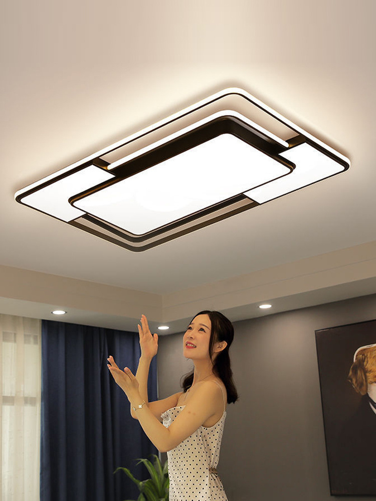 New Led Ceiling Lamps Living Room Bedroom Kitchen Ceiling Lighting Rectangular Square Black White Bedroom Closet Light Fixture