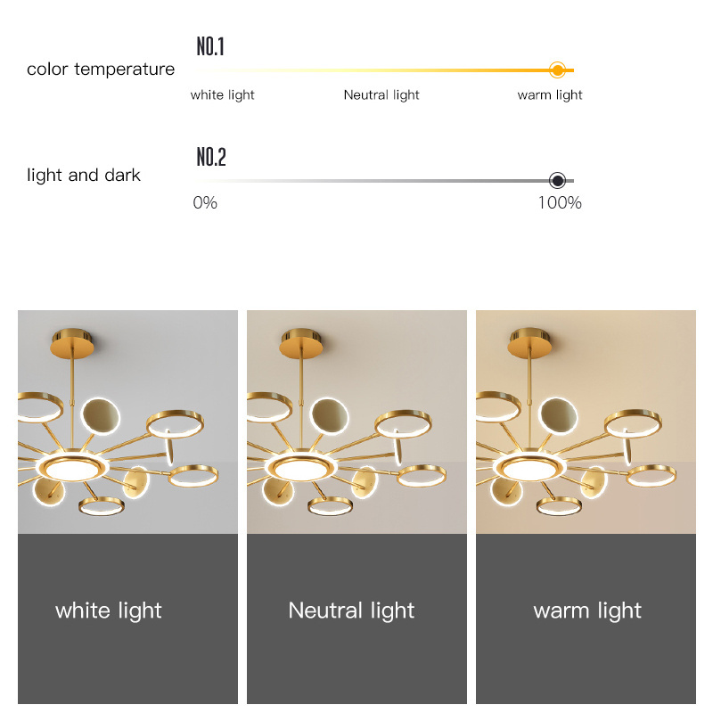 Modern Chandeliers For Living Room With Remote Control Black Gold Bedroom Loft Kitchen Home Decor Led Ceiling Lighting Fixture