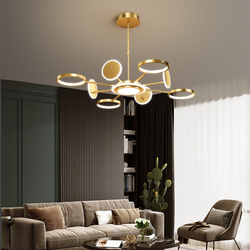 Modern Chandeliers For Living Room With Remote Control Black Gold Bedroom Loft Kitchen Home Decor Led Ceiling Lighting Fixture