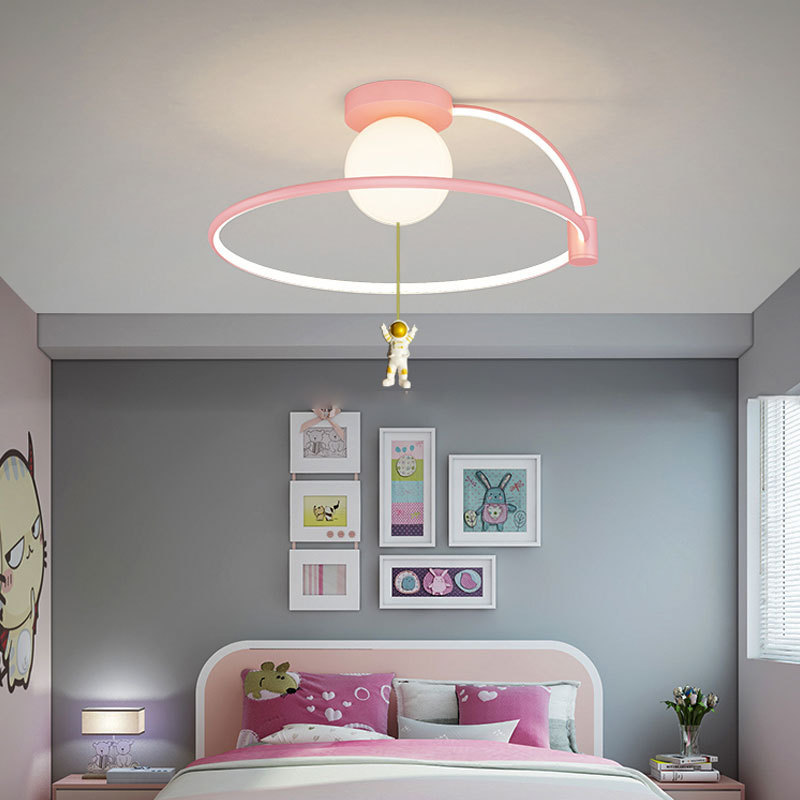 New Creative Astronaut Led Chandeliers For Children's Room Bedroom Study Kids Baby Ceiling Lamps Decor Pendant Lights Fixture