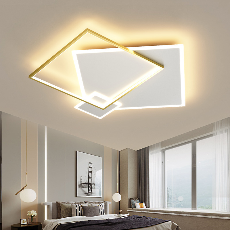 LED Chandelier For Living Room Dining Bedroom Children's Black Gold Modern Ceiling Lamp Square Indoor Smart Lighting Fixtures