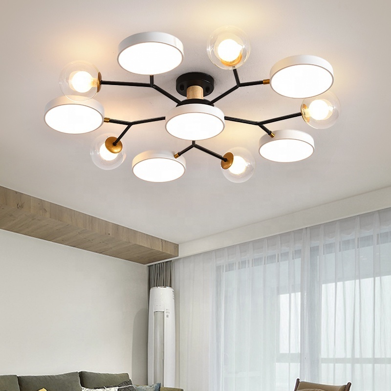 Modern Chandeliers For Living Room Decor Bedroom Nursery Kitchen Dining Table Ceiling Lighting Transparent Glass Ball Led Lamp