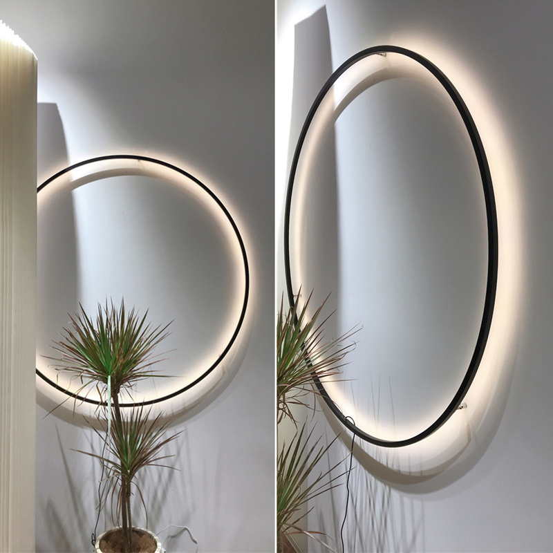 Modern Decor LED Wall Lamp For Bedroom Living Room Home Nordic Design Round Ring Indoor With USB Plug Wall Sconce Light Fixture