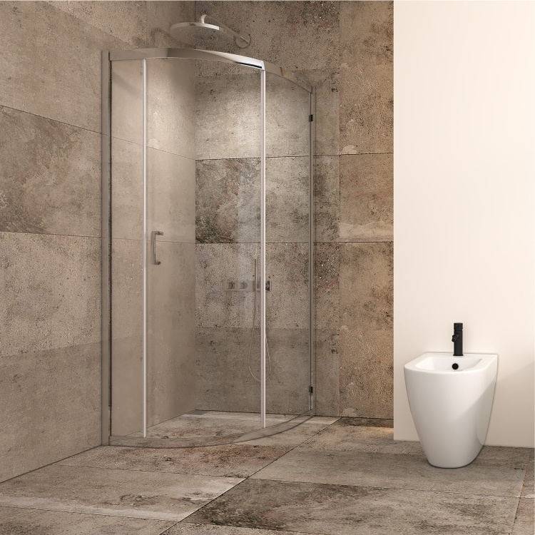 Arc corner sliding shower door with 6mm  clear glass shower room Chrome alum bath shower enclosure room cabin