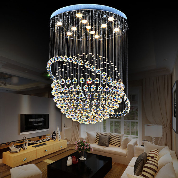 Modern Decoration Drop Pendant Hanging Lights Crystal Chandeliers Ceiling Luxury Lighting Chandeliers Crystal For Dining Table