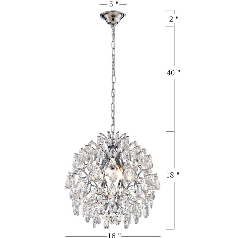 Globe Chandeliers Crystal Chrome Chandelier Lighting 1 Light Ceiling Light Fixture