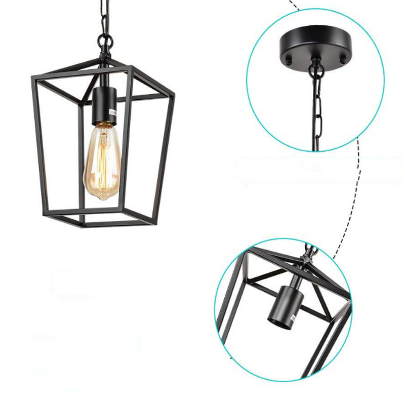 Black Industrial Farmhouse Chandelier Lighting Kitchen Island Industrial Style Iron Pendant Light For Restaurant