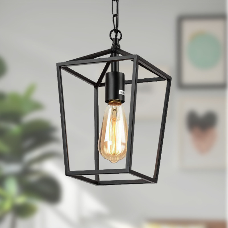 Black Industrial Farmhouse Chandelier Lighting Kitchen Island Industrial Style Iron Pendant Light For Restaurant