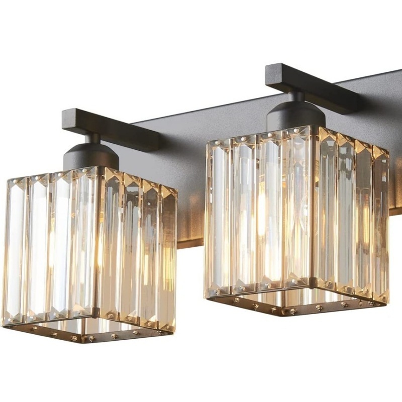 Modern Bathroom Crystal Vanity Lights 3 Lamp Crystal Brass Bathroom Vanity Lighting Fixtures Gold Over Mirror