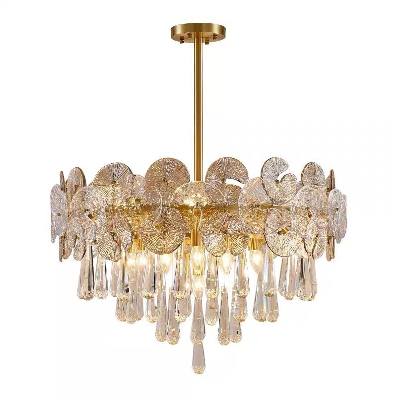 2023 Gold Hanging Chandelier Light Modern Crystal Led Ceiling Pendant Luxury Nordic Decoration Chandelier Modern For Living Room