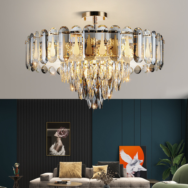 Entry Crystal Drop Modern Chandelier Pendant Lights Chandelier Luxury Modern Living Room Crystal Chandelier