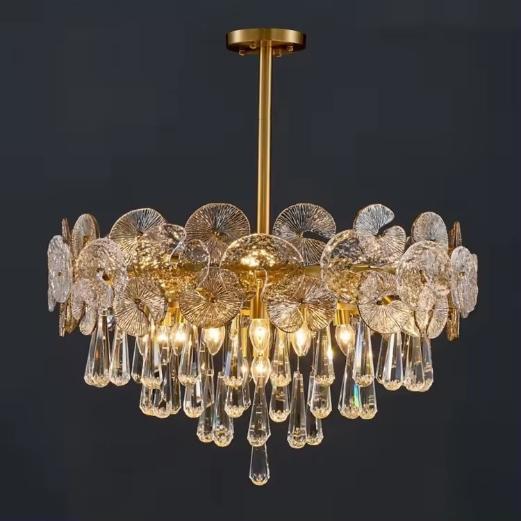 2023 Gold Hanging Chandelier Light Modern Crystal Led Ceiling Pendant Luxury Nordic Decoration Chandelier Modern For Living Room