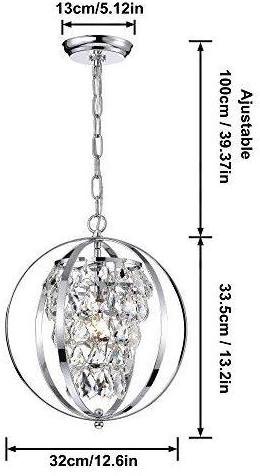 Globe Chandeliers Crystal Chrome Chandelier Lighting 1 Light Ceiling Light Fixture