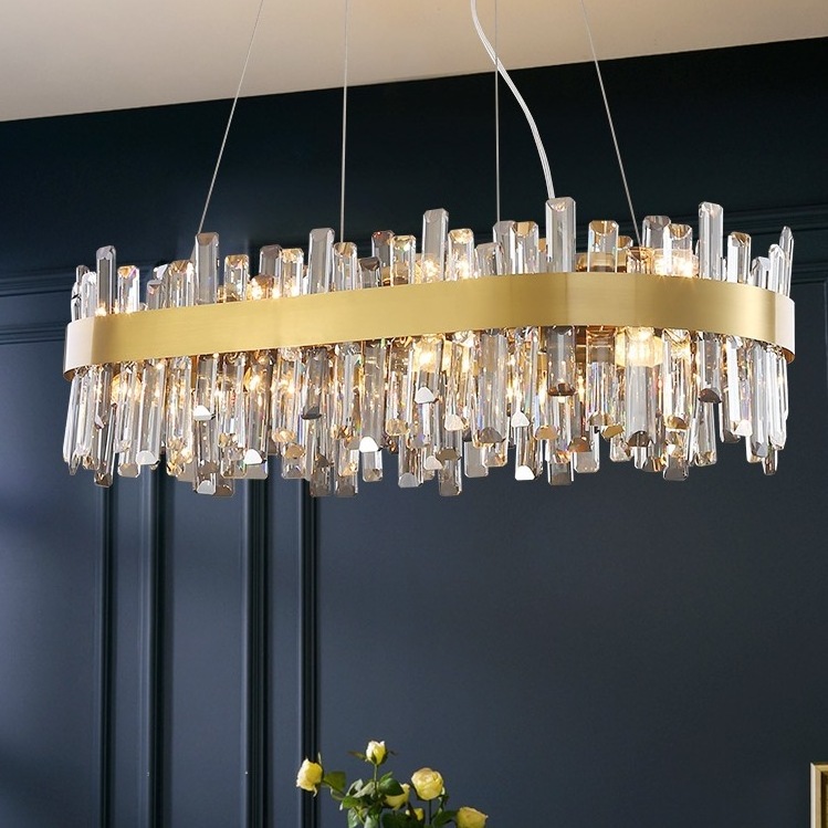 Decoration Drop Modern Ceiling Luxury Hanging Lighting Gold Crystal Chandeliers Pendant Lights Luxury For Dining Room