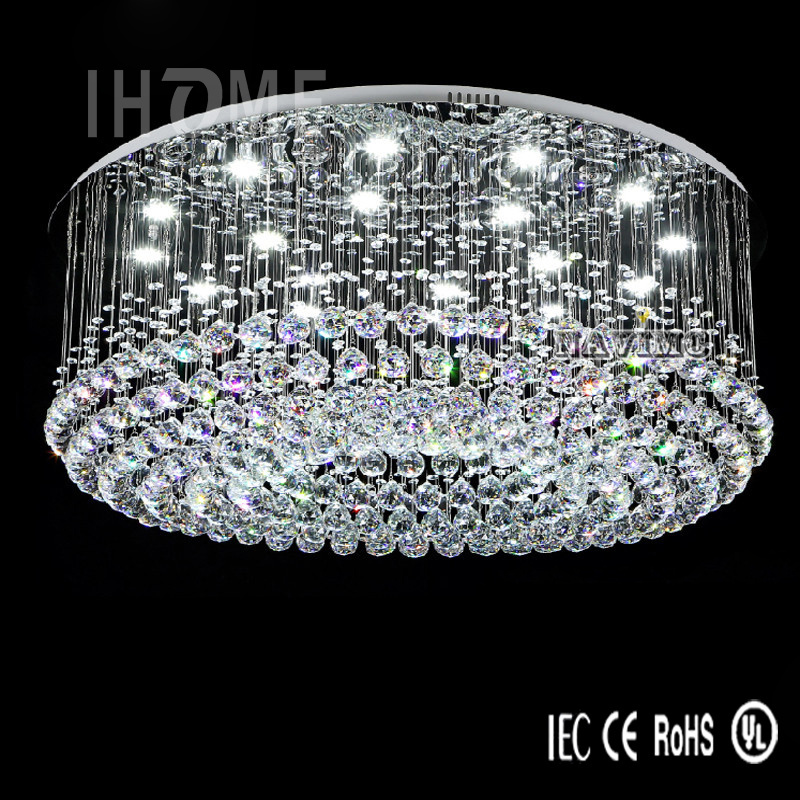 Shiny Crystal Semi Flush Mount Ceiling Light Fixtures For Dining Room Bedroom Hallway