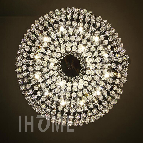 Shiny Crystal Semi Flush Mount Ceiling Light Fixtures For Dining Room Bedroom Hallway