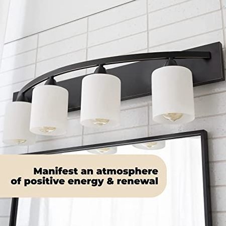 4 Light White Glass Shade Bathroom Vanity Lighting Fixtures Black Oil Rubbed Bronze Vanity Light For Bathroom