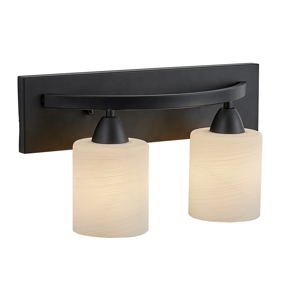 2 Light White Glass Shade Bathroom Vanity Lighting Fixtures Black Oil Rubbed Bronze Vanity Light For Bathroom