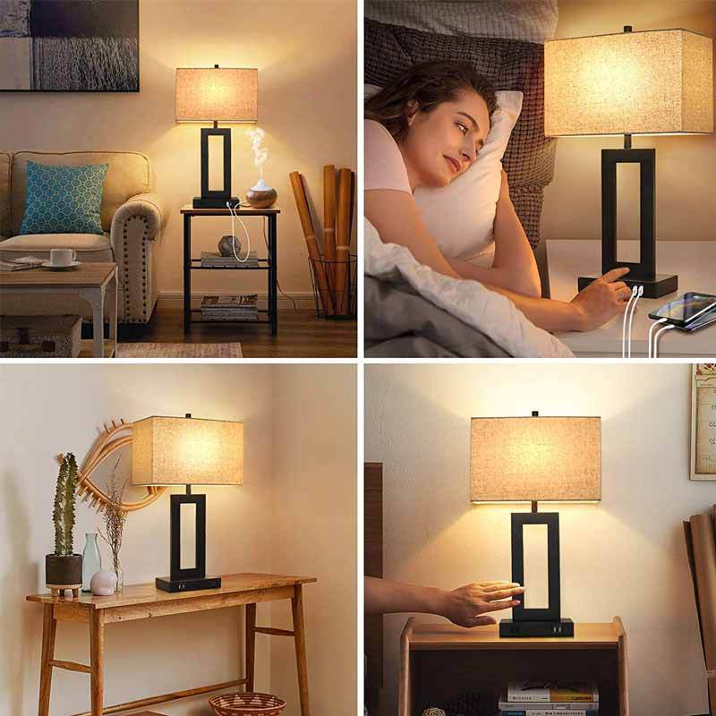 Creative USB Charging Touch Dimming Living Room Desk Bedroom Bedside Simple Modern Decorative Rechargeable Table Lamps