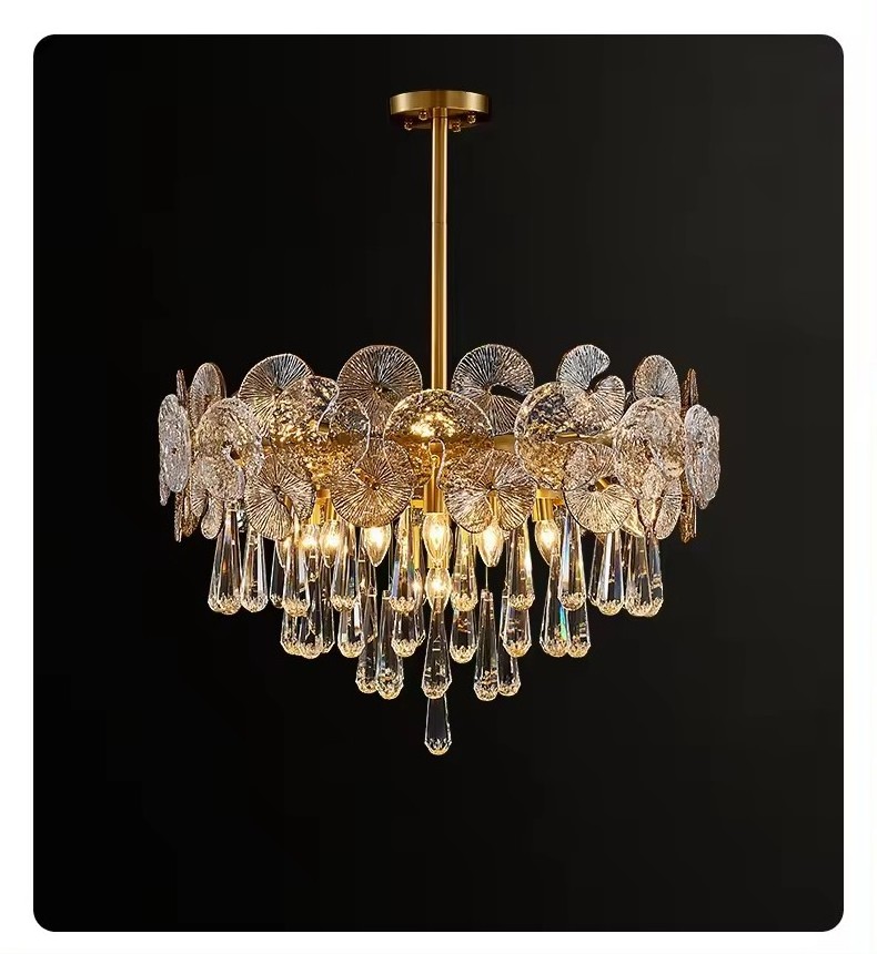 2023 Gold Hanging Chandelier Light Modern Crystal Led Ceiling Pendant Luxury Nordic Decoration Chandelier Modern For Living Room