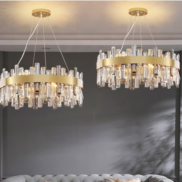 Decoration Drop Modern Ceiling Luxury Hanging Lighting Gold Crystal Chandeliers Pendant Lights Luxury For Dining Room