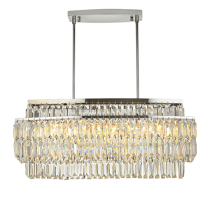 Luxury Contemporary Rectangular Island Crystal Chandelier Lighting Fixture