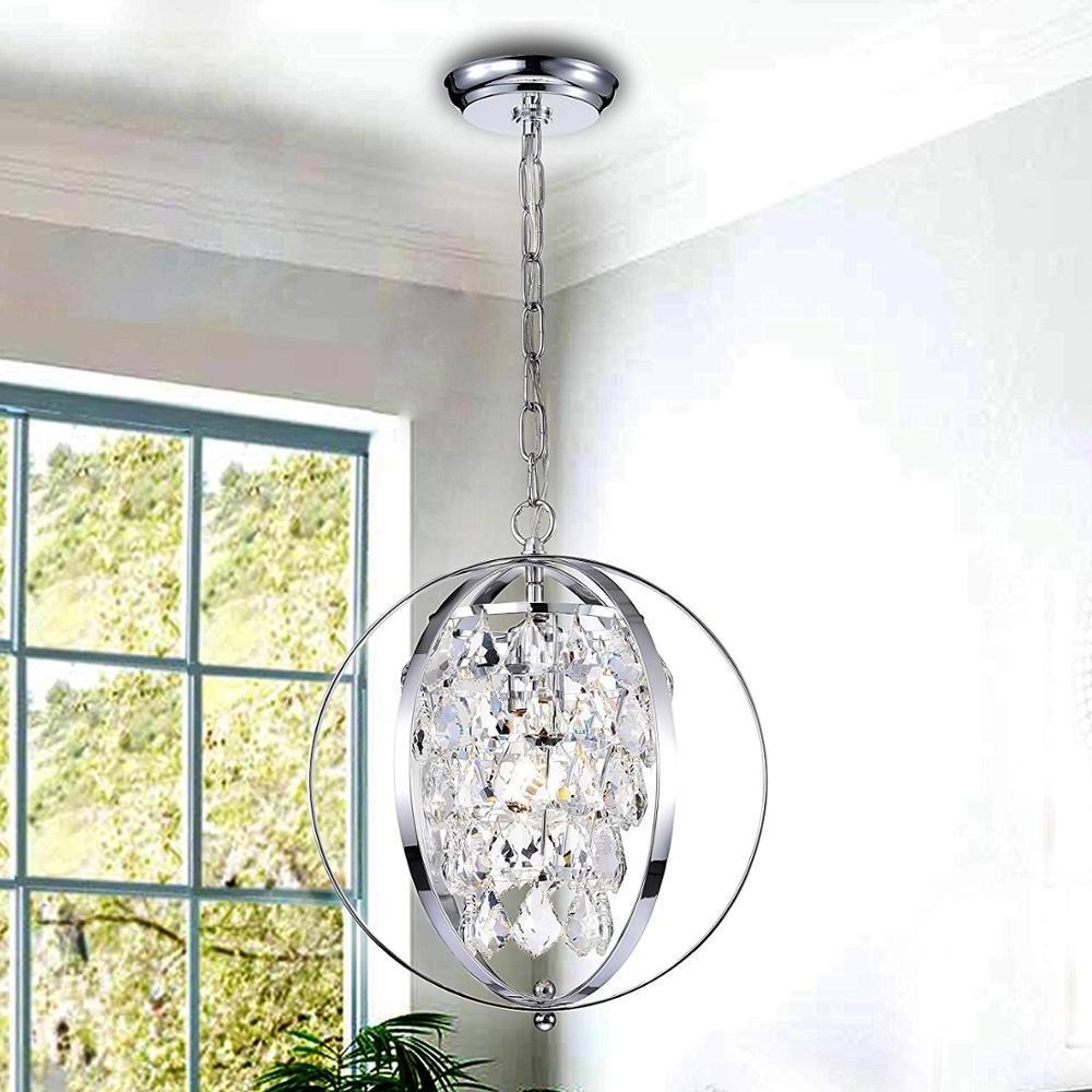 Globe Chandeliers Crystal Chrome Chandelier Lighting 1 Light Ceiling Light Fixture