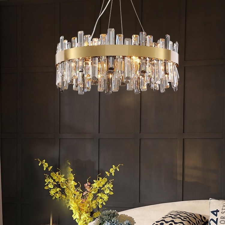 Decoration Drop Modern Ceiling Luxury Hanging Lighting Gold Crystal Chandeliers Pendant Lights Luxury For Dining Room