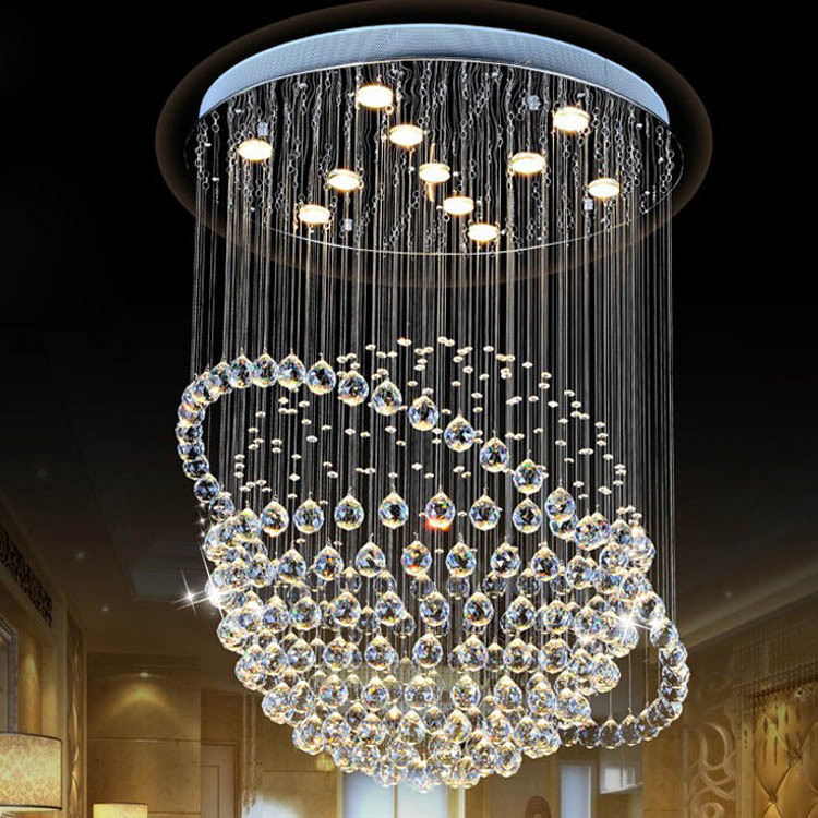 Modern Decoration Drop Pendant Hanging Lights Crystal Chandeliers Ceiling Luxury Lighting Chandeliers Crystal For Dining Table