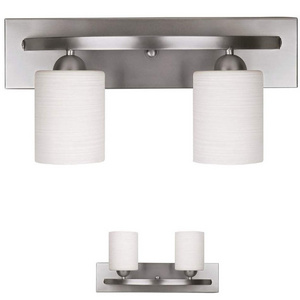 2 Lights Glass White Shade Modern Bathroom Vanity Lighting Fixtures Brushed Nickel Stainless Vanity Light For Bathroom