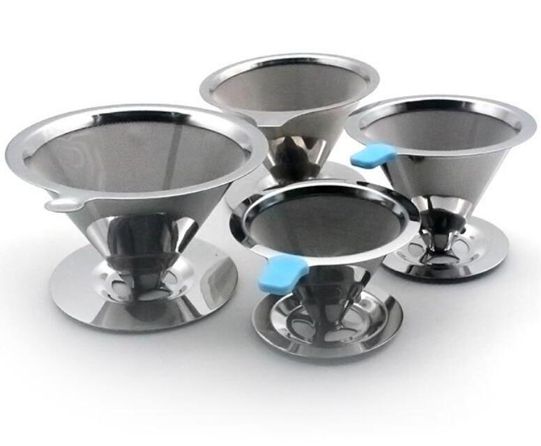 Paperless Pour Over Coffee Maker, 304 Stainless Steel Reusable Drip Cone Coffee Filter Hand made coffee filter