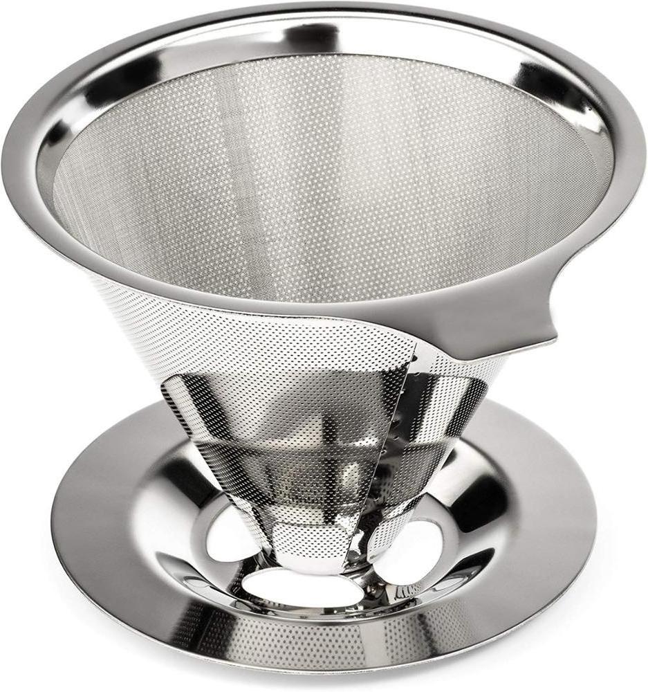 Paperless Pour Over Coffee Maker, 304 Stainless Steel Reusable Drip Cone Coffee Filter Hand made coffee filter