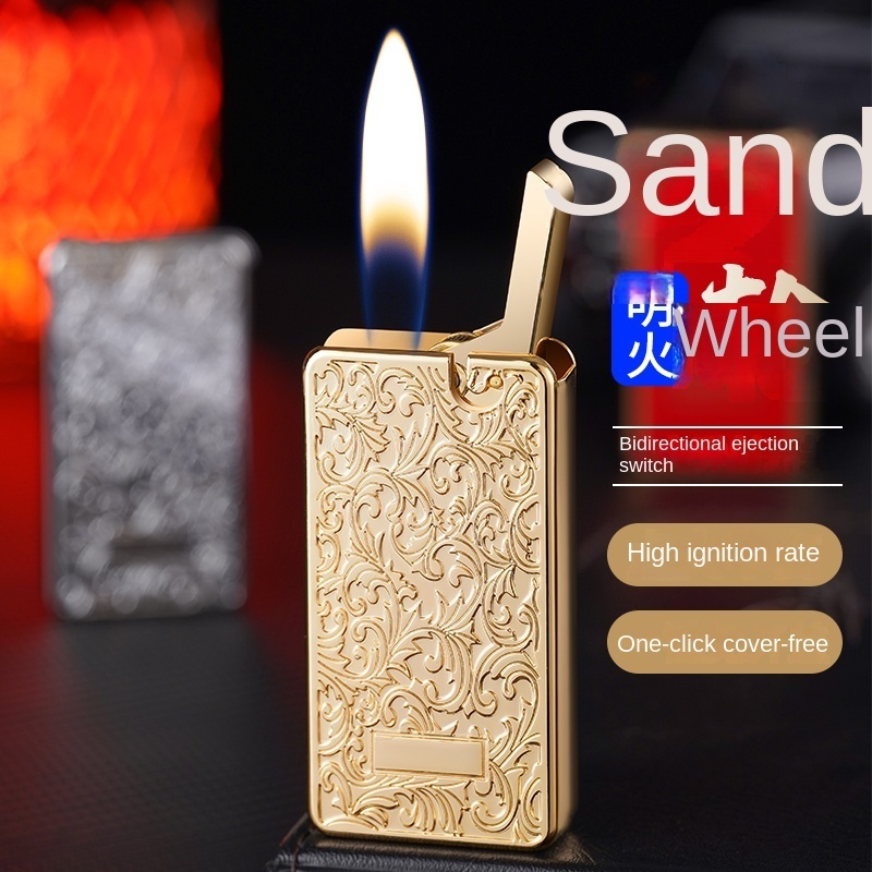 Wholesale Lighter Creative Pattern Ultra Thin Red Flame Windproof Lighter Torch Lighter For Cigarette