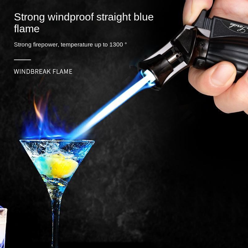 Creative Portable Flamethrower Big Fire Butane Refillable Gas Cigar Torch Lighter With Three Nozzles