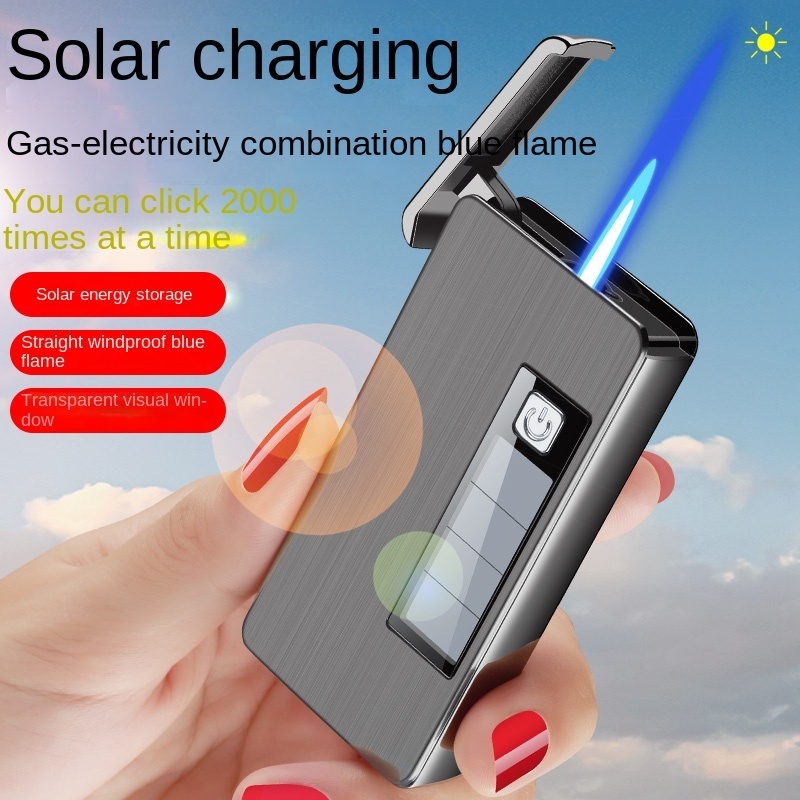 Green Energy Creative Solar Lighter Charging Portable Cigar Lighter Torch Support Custom Logo