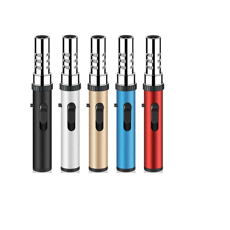 High Class Outdoor Portable Lighters Metal Powerful Fire Ignition Rod Refillable Jet Torch Windproof Gas Lighter