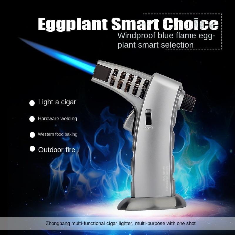 Powerful single jet flame torch lighter windproof handheld gas lighter with safety lock