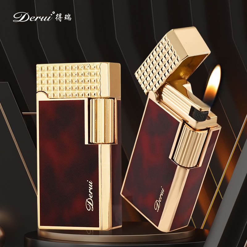 High Quality Luxury Metal Side Pulley Windproof Cigarette Lighters With Hidden Cigar Knife