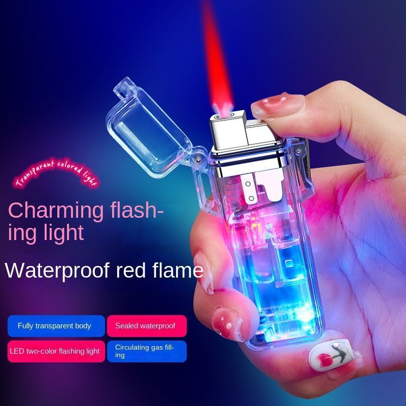 Transparent Luminous Inflatable Lighter Personalized Creative Windproof Color Printing Kuromi Lighter