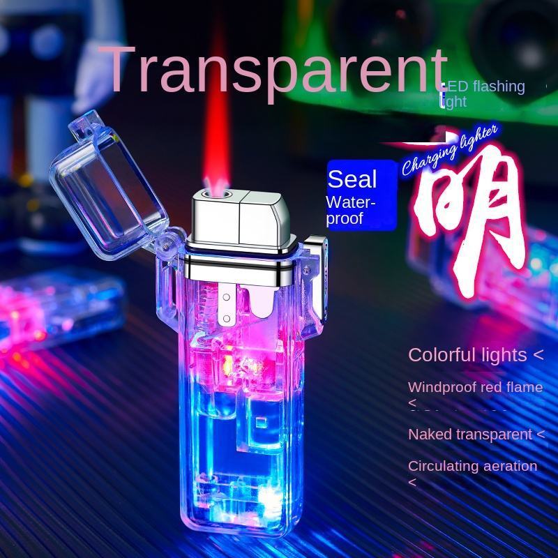 Transparent Luminous Inflatable Lighter Personalized Creative Windproof Color Printing Kuromi Lighter