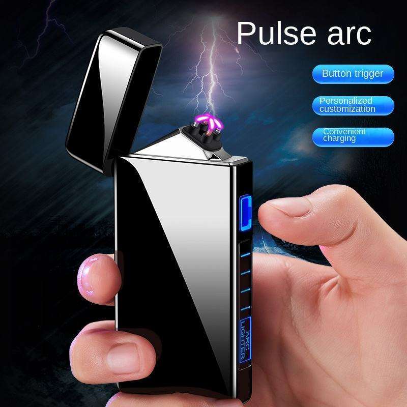 Smoking Accessories Tools Touch Sensing Double Arc Plasma Electric Metal Windproof Usb Charge Lighter