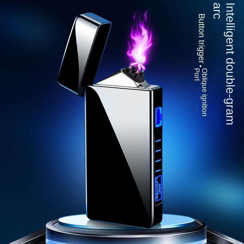 Smoking Accessories Tools Touch Sensing Double Arc Plasma Electric Metal Windproof Usb Charge Lighter