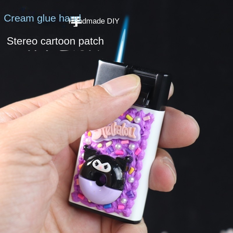 Stereoscopic Cartoon Shape Windproof Blue Flame Lighter Metal Body Lighter Custom Cartoon Lighter