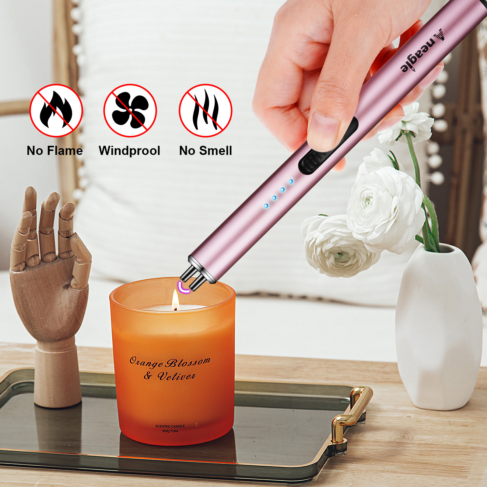 New style USb Rechargeable candle gadgets custom Lighter Electric kitchen Cigarette electronic lighter