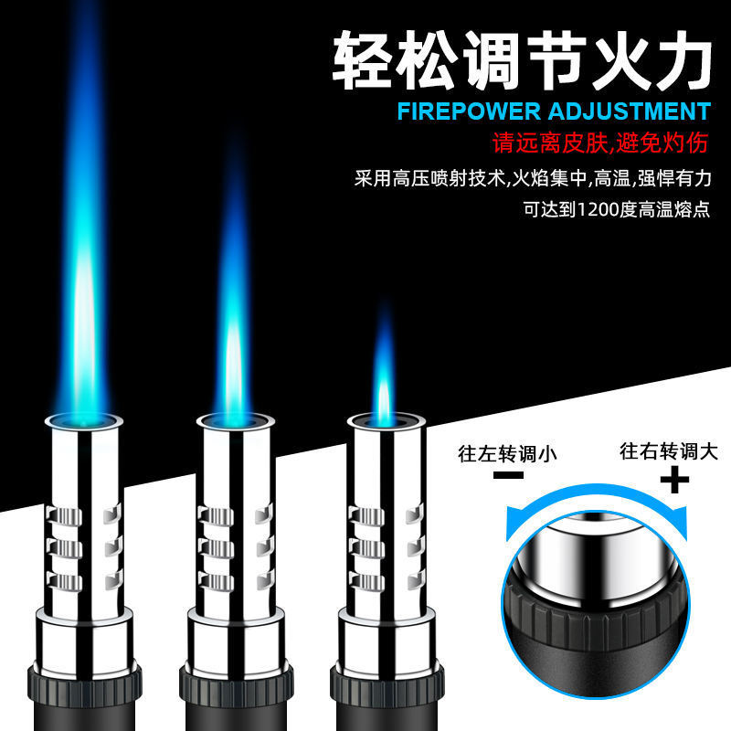 High Class Outdoor Portable Lighters Metal Powerful Fire Ignition Rod Refillable Jet Torch Windproof Gas Lighter