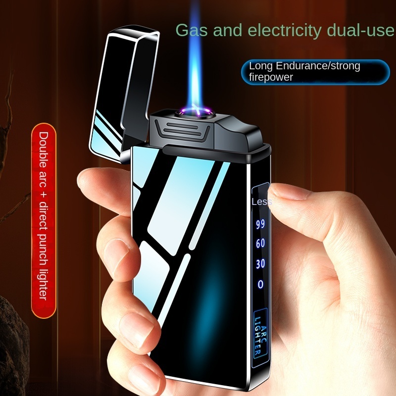 Halloween New Creative Dragon Design Double Arc Plasma Lighter With Battery Indication Electric Usb Rechargeable Lighter